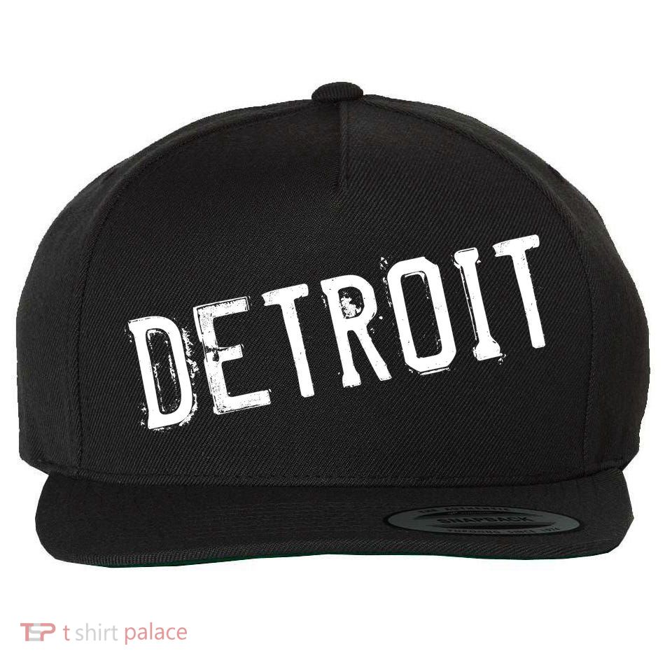 Detroit Retro Grunge Wool Snapback Cap