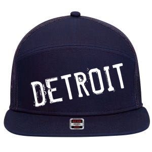 Detroit Retro Grunge 7 Panel Mesh Trucker Snapback Hat