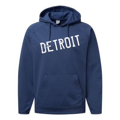 Detroit Retro Grunge Performance Fleece Hoodie