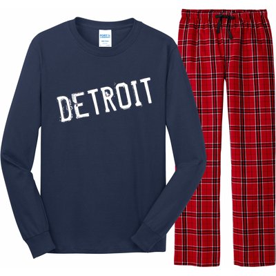 Detroit Retro Grunge Long Sleeve Pajama Set