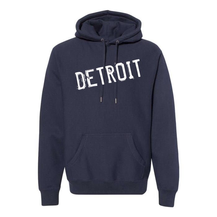 Detroit Retro Grunge Premium Hoodie