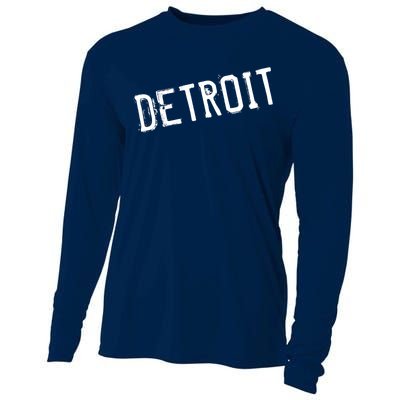 Detroit Retro Grunge Cooling Performance Long Sleeve Crew