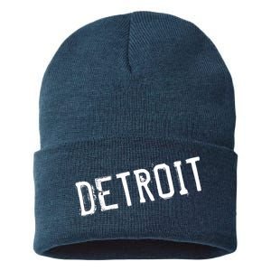 Detroit Retro Grunge Sustainable Knit Beanie