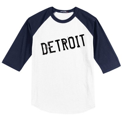 Detroit Retro Grunge Baseball Sleeve Shirt