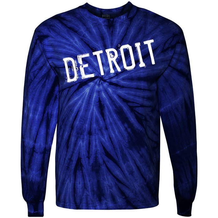 Detroit Retro Grunge Tie-Dye Long Sleeve Shirt