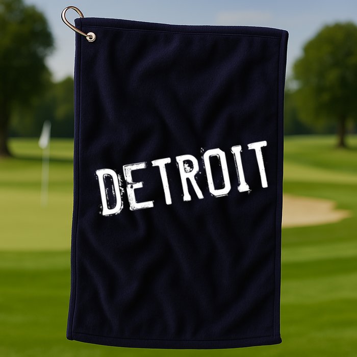 Detroit Retro Grunge Golf Towel