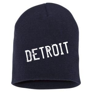 Detroit Retro Grunge Short Acrylic Beanie