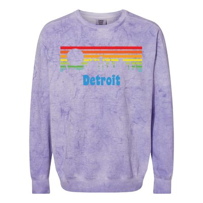 Detroit Retro Skyline Colorblast Crewneck Sweatshirt