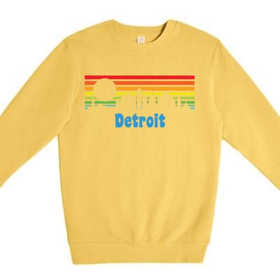 Detroit Retro Skyline Premium Crewneck Sweatshirt