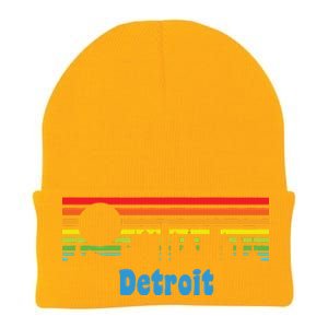 Detroit Retro Skyline Knit Cap Winter Beanie