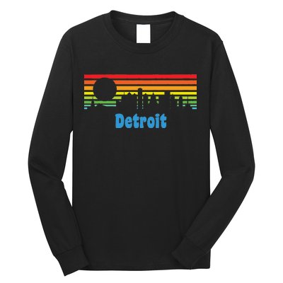 Detroit Retro Skyline Long Sleeve Shirt