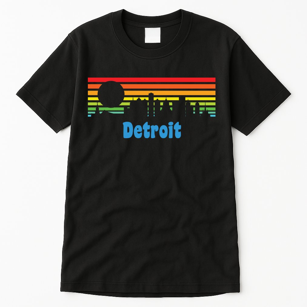 Detroit Retro Skyline Tall T-Shirt