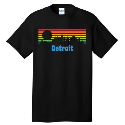 Detroit Retro Skyline Tall T-Shirt