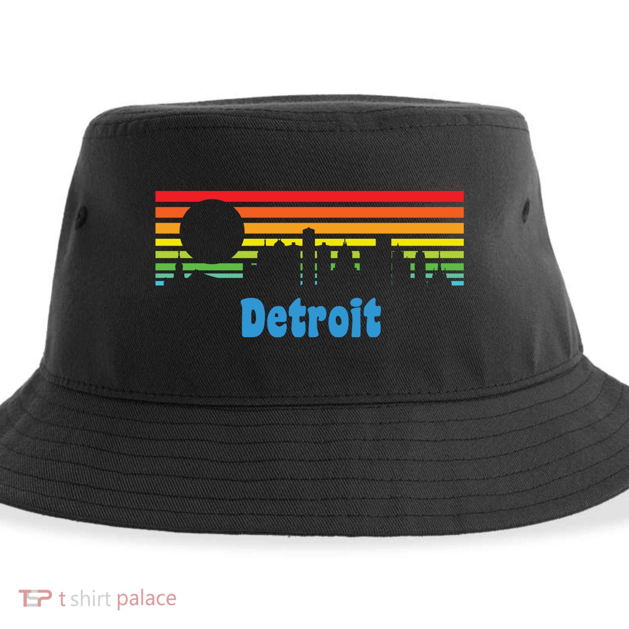 Detroit Retro Skyline Sustainable Bucket Hat