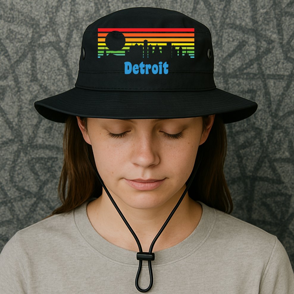 Detroit Retro Skyline Bucket Hat