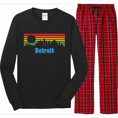 Detroit Retro Skyline Long Sleeve Pajama Set