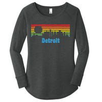 Detroit Retro Skyline Women's Perfect Tri Tunic Long Sleeve Shirt