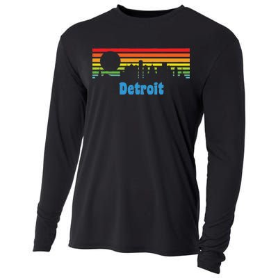 Detroit Retro Skyline Cooling Performance Long Sleeve Crew