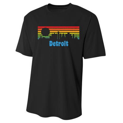 Detroit Retro Skyline Performance Sprint T-Shirt