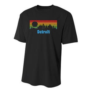 Detroit Retro Skyline Youth Performance Sprint T-Shirt