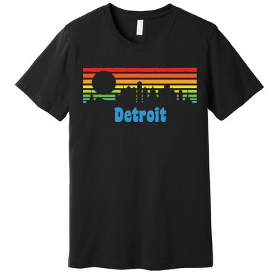 Detroit Retro Skyline Premium T-Shirt