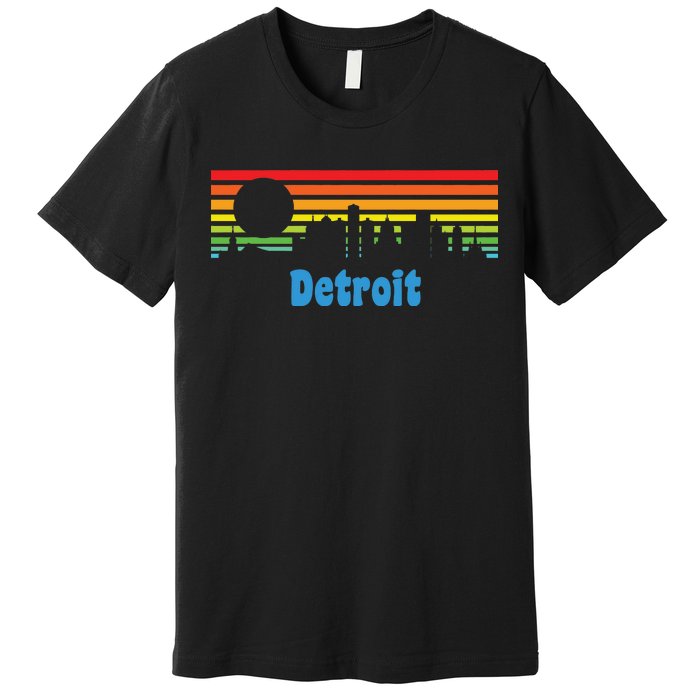 Detroit Retro Skyline Premium T-Shirt