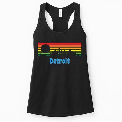 Detroit Retro Skyline Womens Tank Top