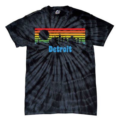 Detroit Retro Skyline Tie-Dye T-Shirt