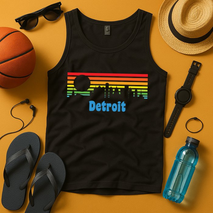 Detroit Retro Skyline Tank Top