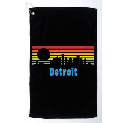 Detroit Retro Skyline Golf Towel