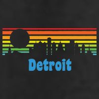 Detroit Retro Skyline Golf Towel