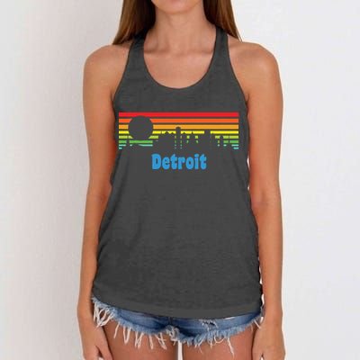 Detroit Retro Skyline Women's Knotted Racerback Tank