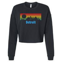 Detroit Retro Skyline Cropped Pullover Crew