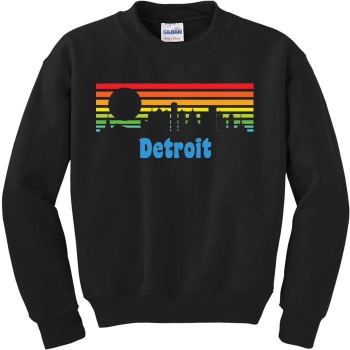 Detroit Retro Skyline Kids Sweatshirt