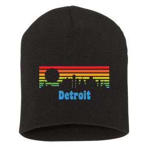 Detroit Retro Skyline Short Acrylic Beanie