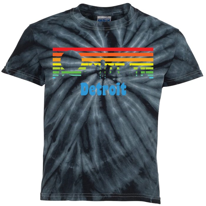 Detroit Retro Skyline Kids Tie-Dye T-Shirt