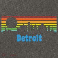 Detroit Retro Skyline Cotton Canvas Backpack