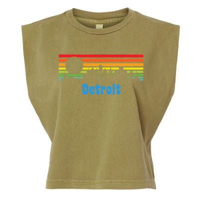 Detroit Retro Skyline Garment-Dyed Women's Muscle Tee