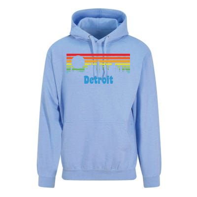 Detroit Retro Skyline Unisex Surf Hoodie