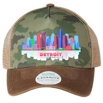Detroit Skyline Abstract Legacy Tie Dye Trucker Hat