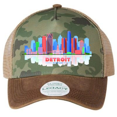 Detroit Skyline Abstract Legacy Tie Dye Trucker Hat