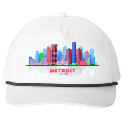 Detroit Skyline Abstract Snapback Five-Panel Rope Hat