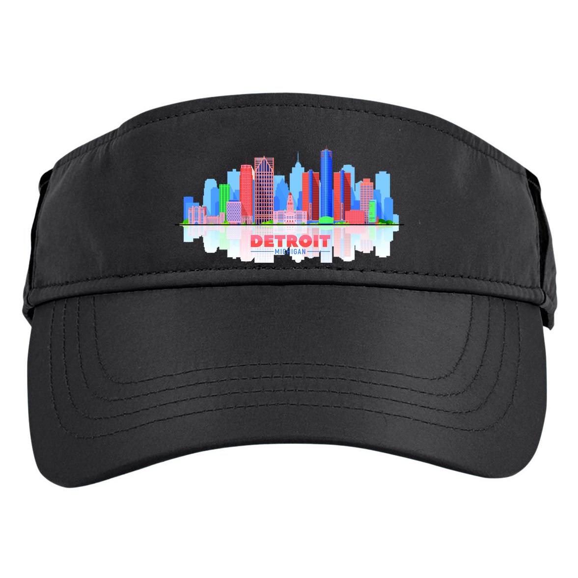 Detroit Skyline Abstract Adult Drive Performance Visor