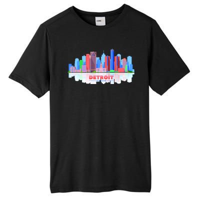 Detroit Skyline Abstract Tall Fusion ChromaSoft Performance T-Shirt