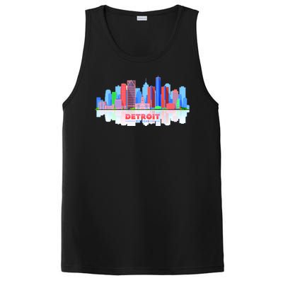 Detroit Skyline Abstract PosiCharge Competitor Tank