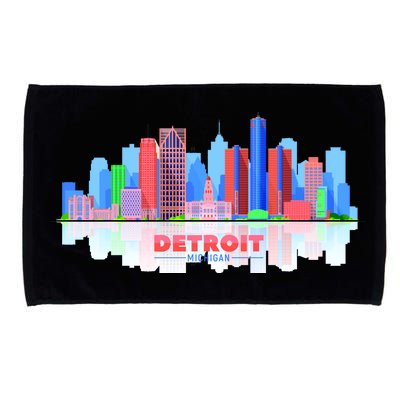 Detroit Skyline Abstract Microfiber Hand Towel