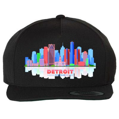 Detroit Skyline Abstract Wool Snapback Cap