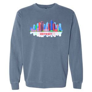 Detroit Skyline Abstract Garment-Dyed Sweatshirt