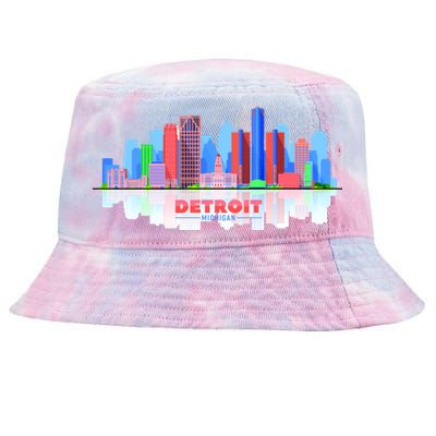 Detroit Skyline Abstract Tie-Dyed Bucket Hat