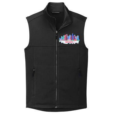 Detroit Skyline Abstract Collective Smooth Fleece Vest